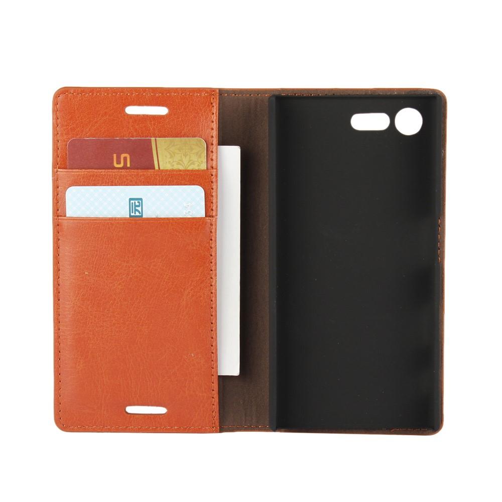 Sony Xperia X Compact Handytasche aus Echtem Leder Braun