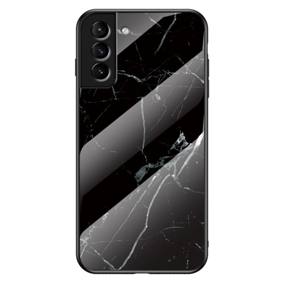 Samsung Galaxy S22 Hülle aus gehärtetem Glas Black Marble