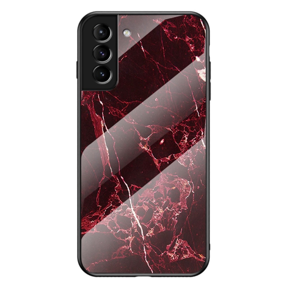 Samsung Galaxy S22 Plus Hülle Gehärtetem Glas Red Marble