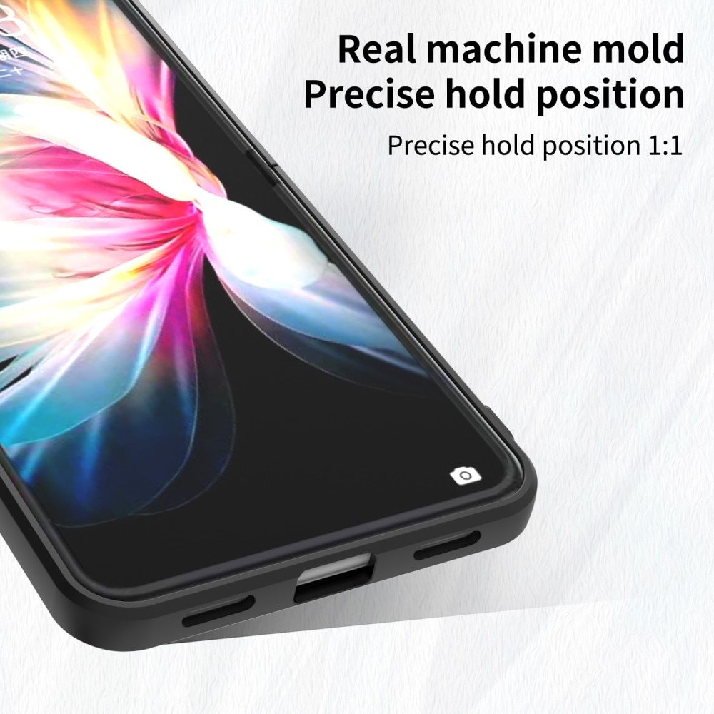 Huawei P50 Pocket TPU-Kickstand-Hülle Finger Ring, schwarz