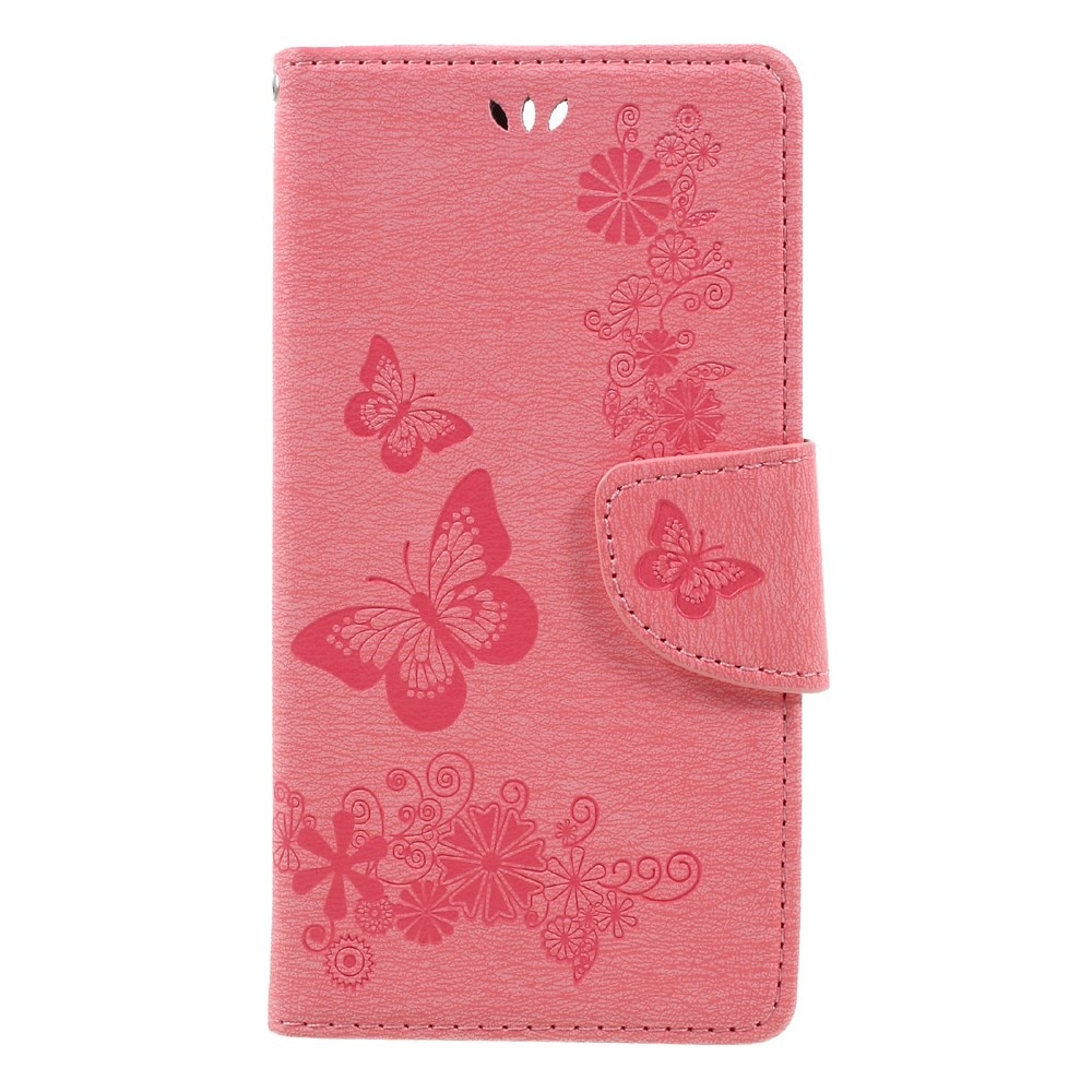 Huawei Honor 8 Handyhülle mit Schmetterlingsmuster, rosa