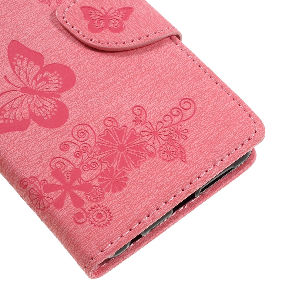 Huawei Honor 8 Handytasche Schmetterling Rosa