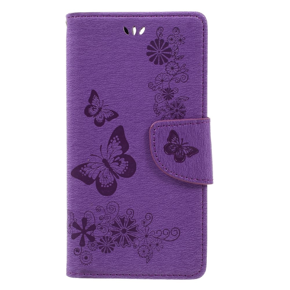 Huawei Honor 8 Handytasche Schmetterling Lila
