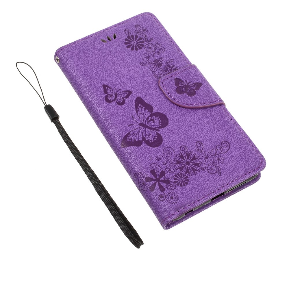 Huawei Honor 8 Handyhülle mit Schmetterlingsmuster, lila