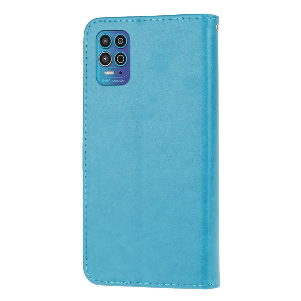 Motorola Moto G100 Handyhülle mit Schmetterlingsmuster, blau