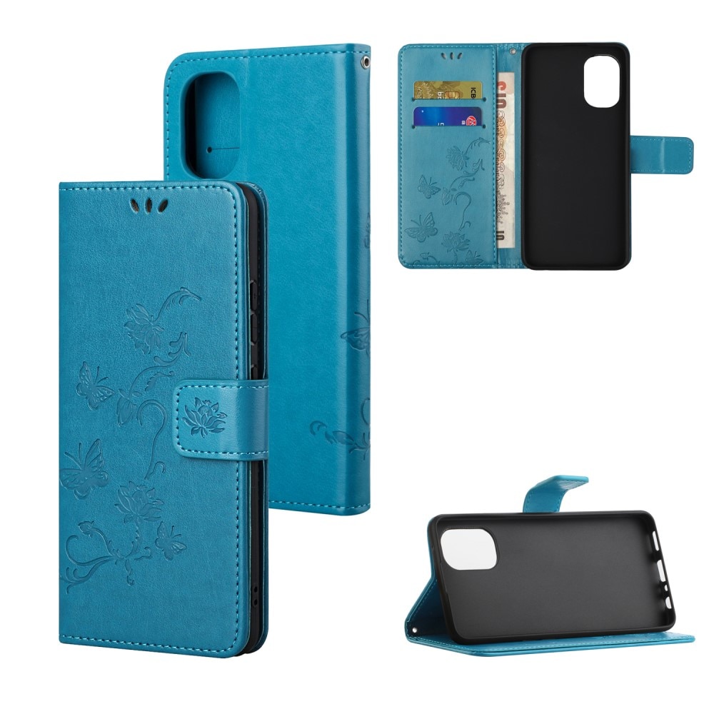 Motorola Moto G31/G41 Handyhülle mit Schmetterlingsmuster, blau
