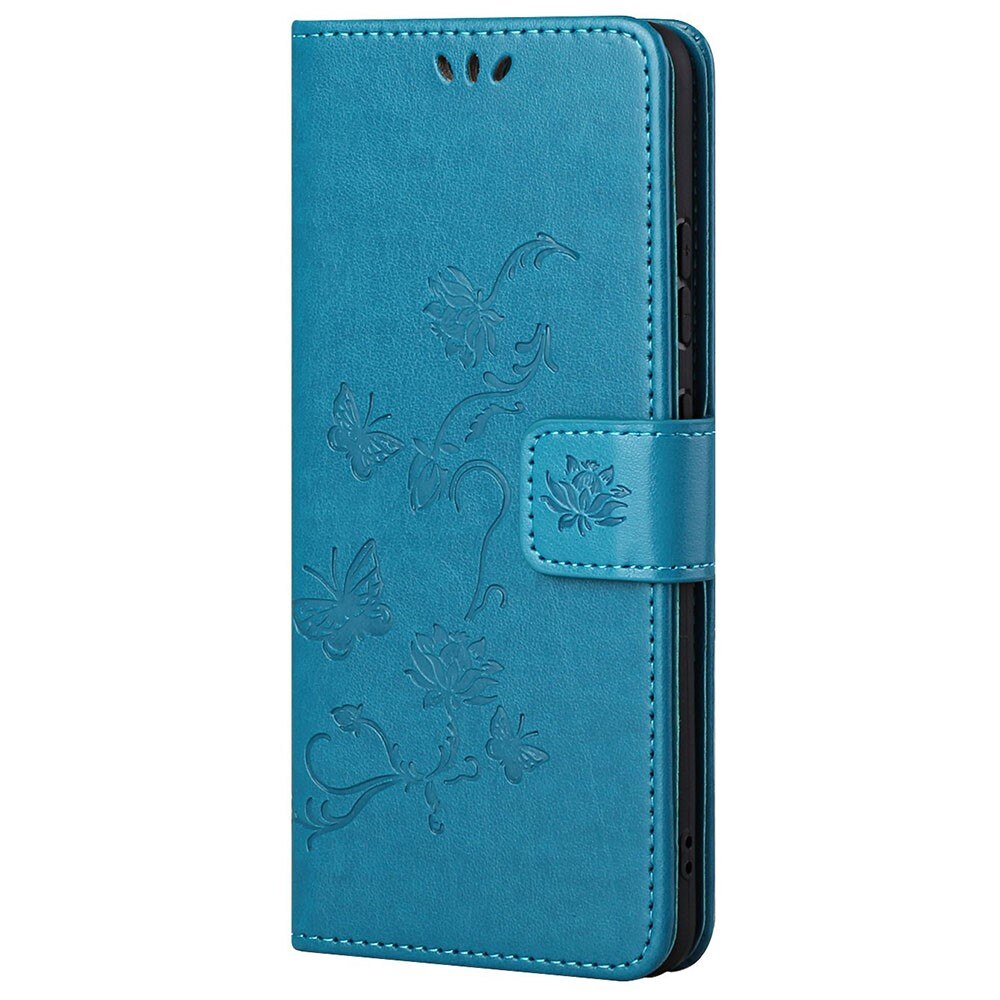 Motorola Moto G22 Handyhülle mit Schmetterlingsmuster, Blau