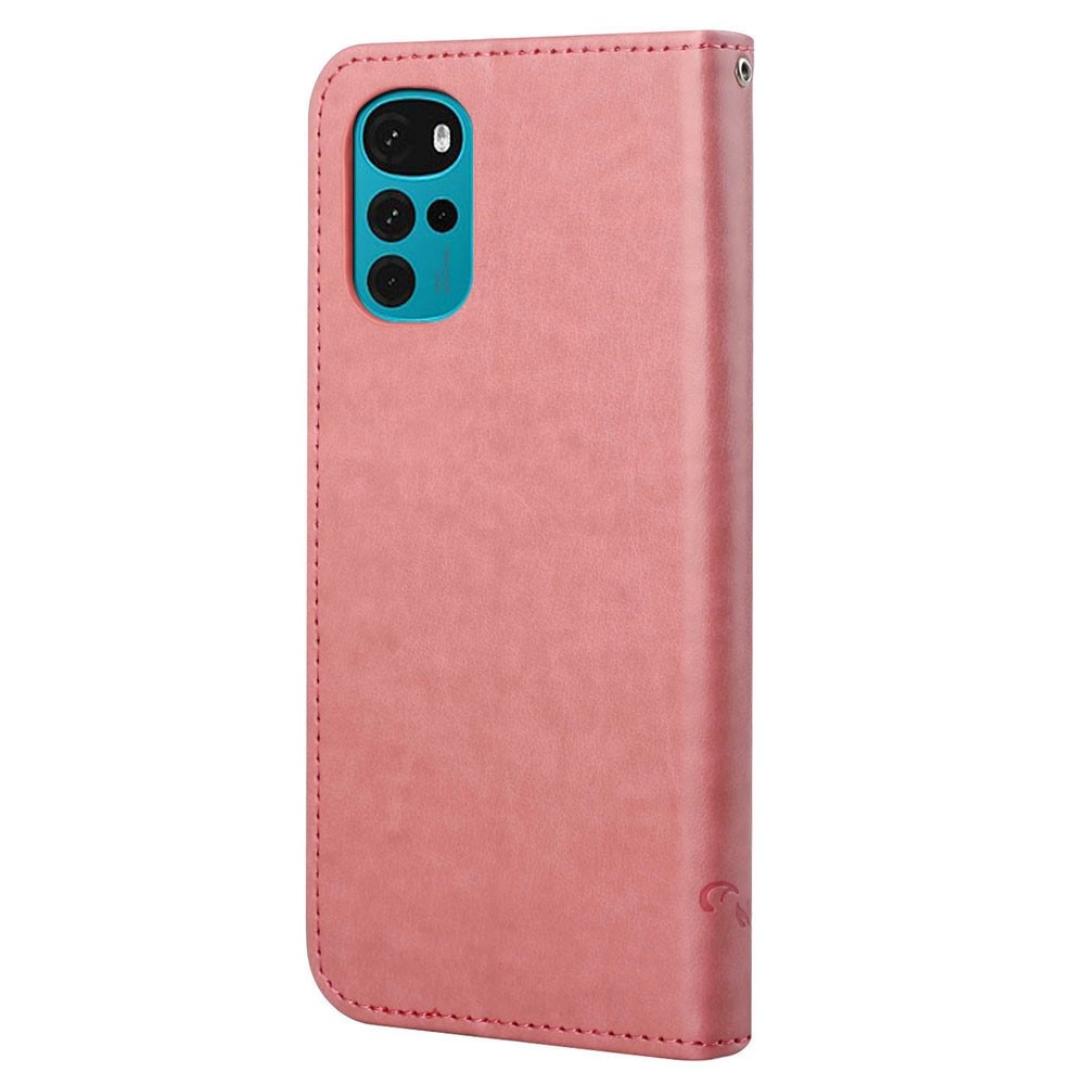 Motorola Moto G22 Handyhülle mit Schmetterlingsmuster, rosa