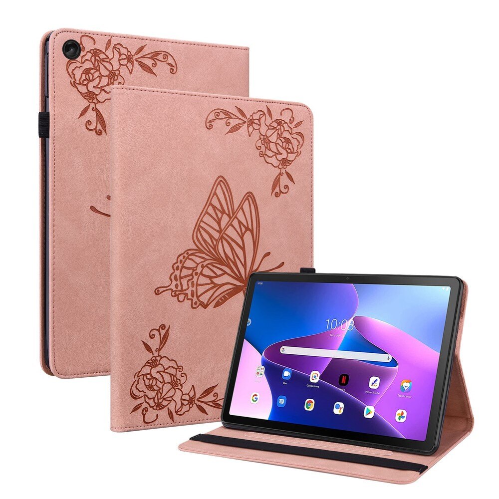  Lenovo Tab M10 Plus (3rd gen) Handytasche Schmetterling Rosa