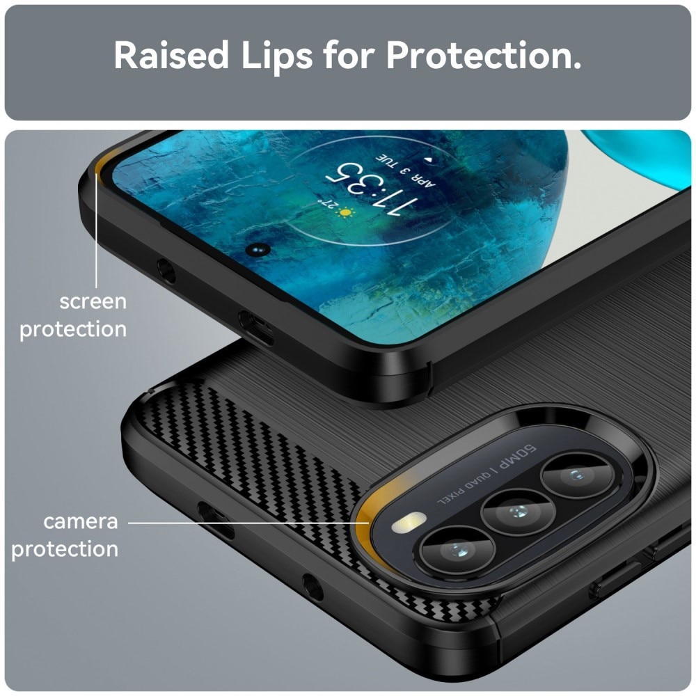 Motorola Moto G52 Hülle TPU Brushed Schwarz