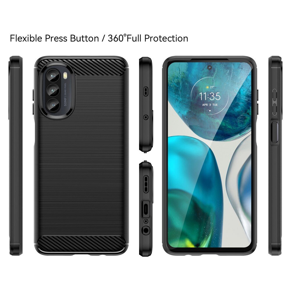 Motorola Moto G52 Hülle TPU Brushed Schwarz