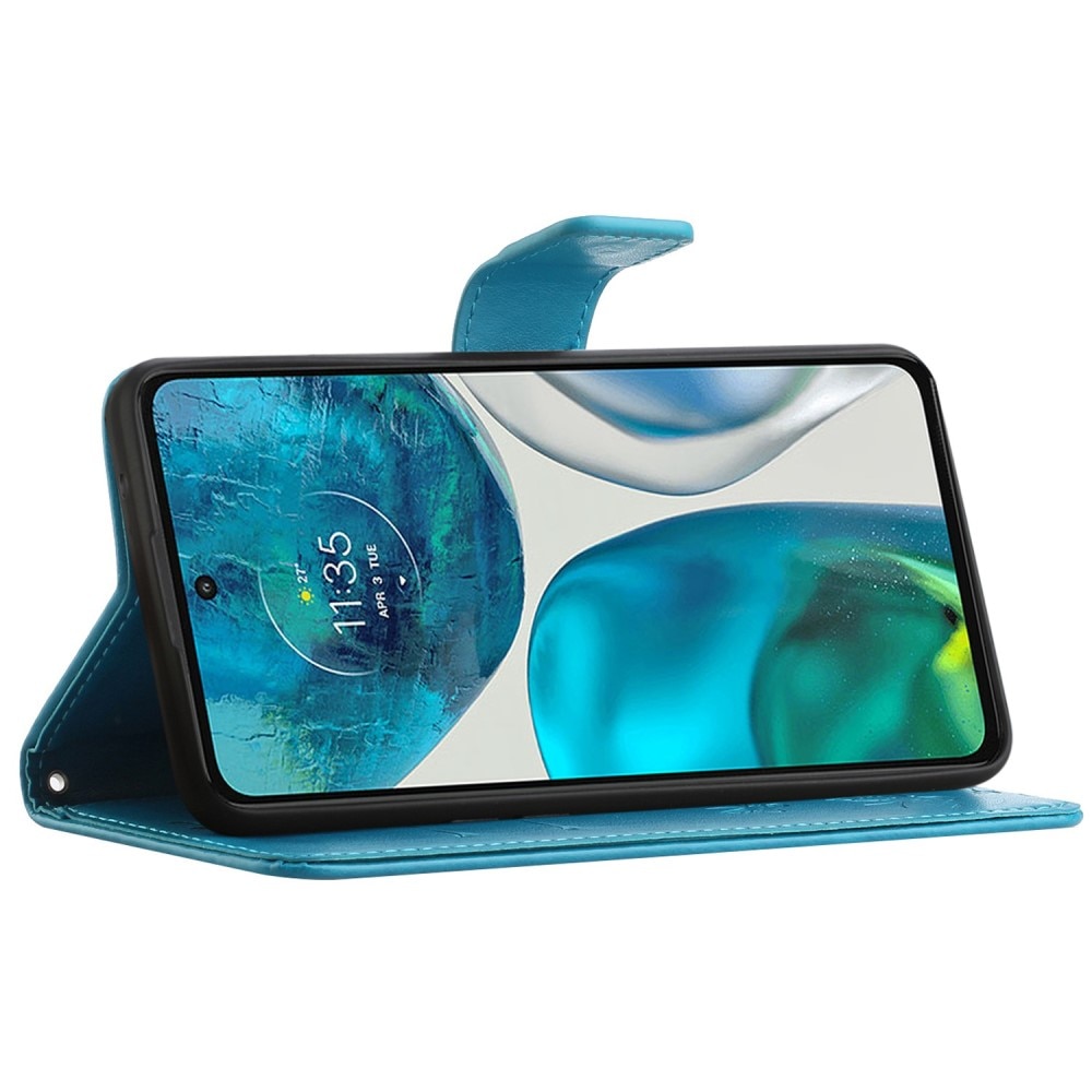 Motorola Moto G52 Handyhülle mit Schmetterlingsmuster, blau