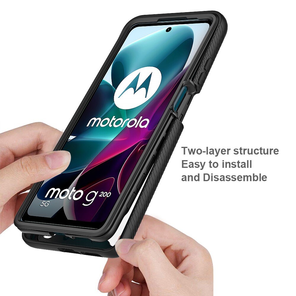 Motorola Moto G200 Full Protection Case Schwarz