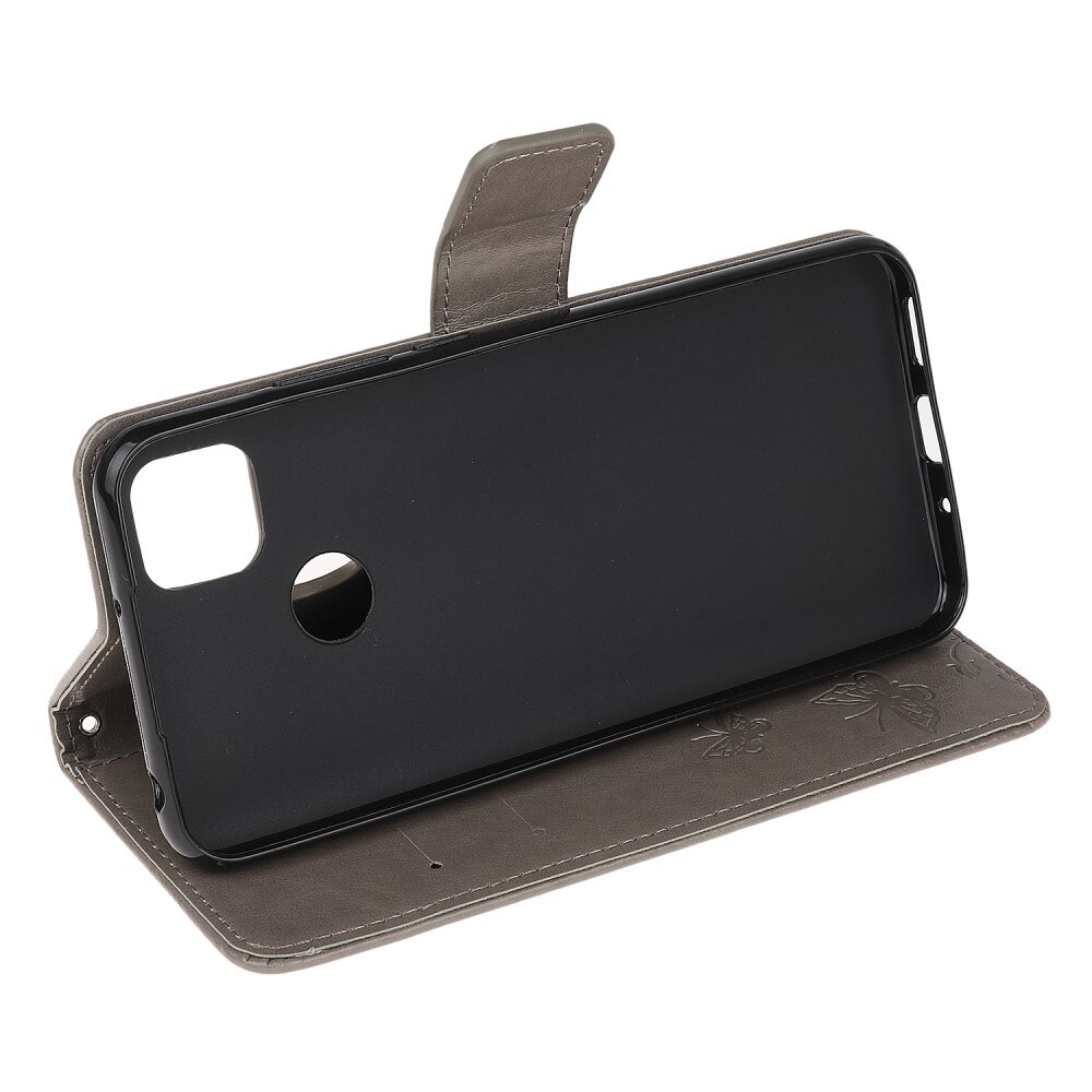 Xiaomi Redmi 9C Handyhülle mit Schmetterlingsmuster, Grau