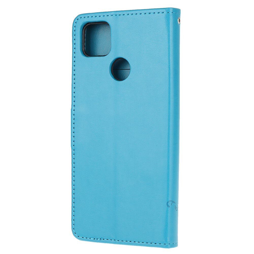 Xiaomi Redmi 9C Handyhülle mit Schmetterlingsmuster, blau