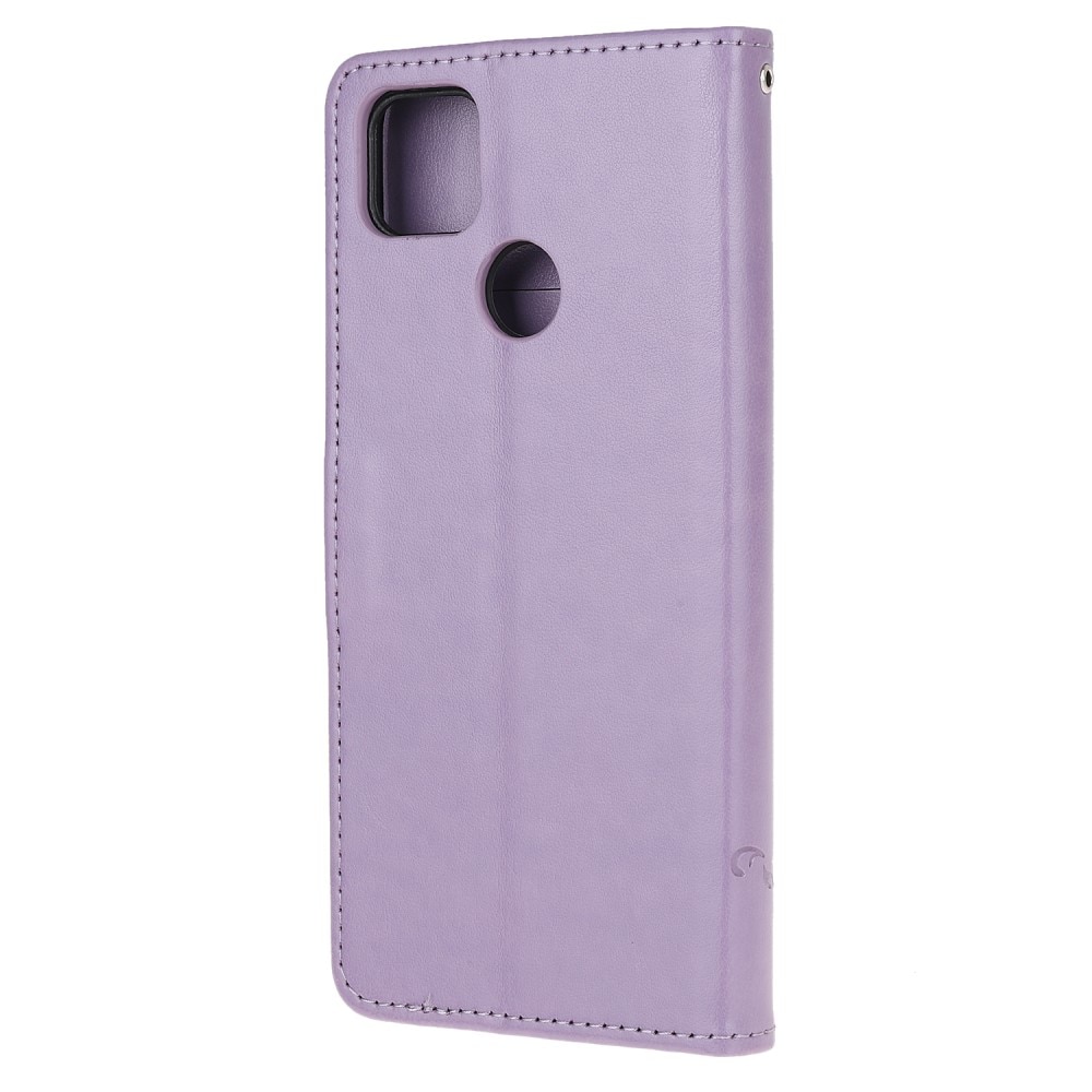 Xiaomi Redmi 9C Handyhülle mit Schmetterlingsmuster, lila