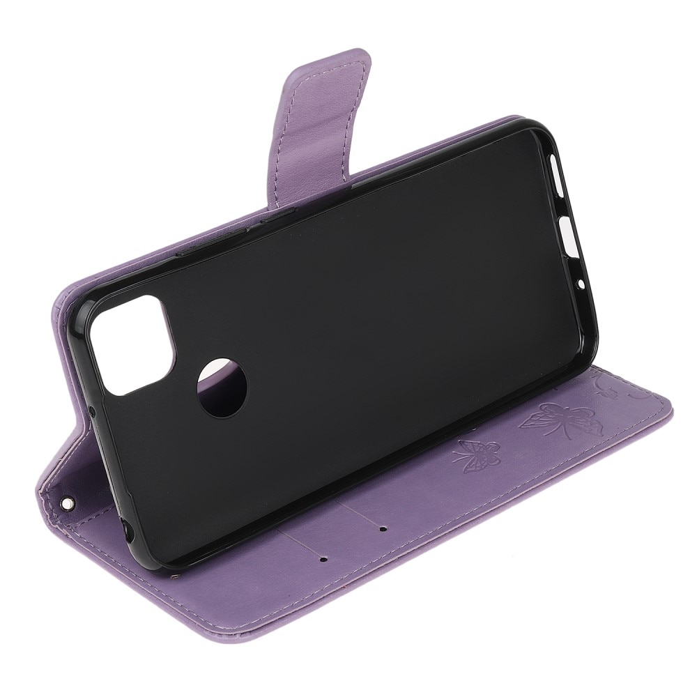 Xiaomi Redmi 9C Handyhülle mit Schmetterlingsmuster, Lila