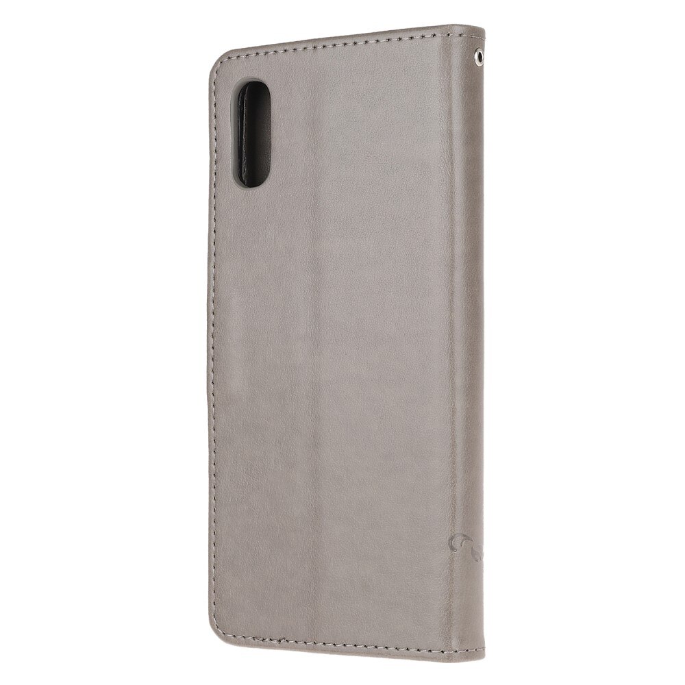 Xiaomi Redmi 9AT Handyhülle mit Schmetterlingsmuster, Grau