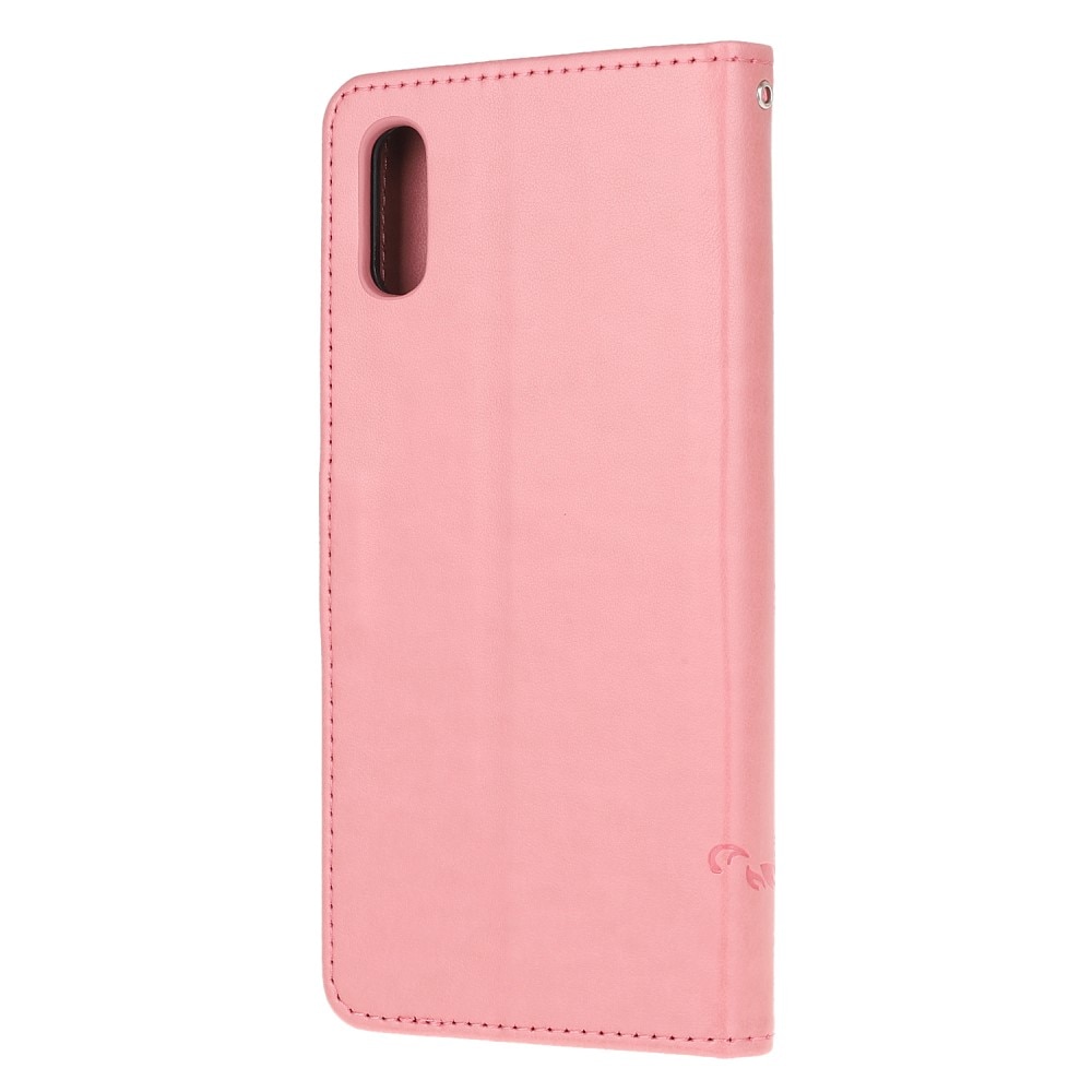 Xiaomi Redmi 9AT Handyhülle mit Schmetterlingsmuster, rosa