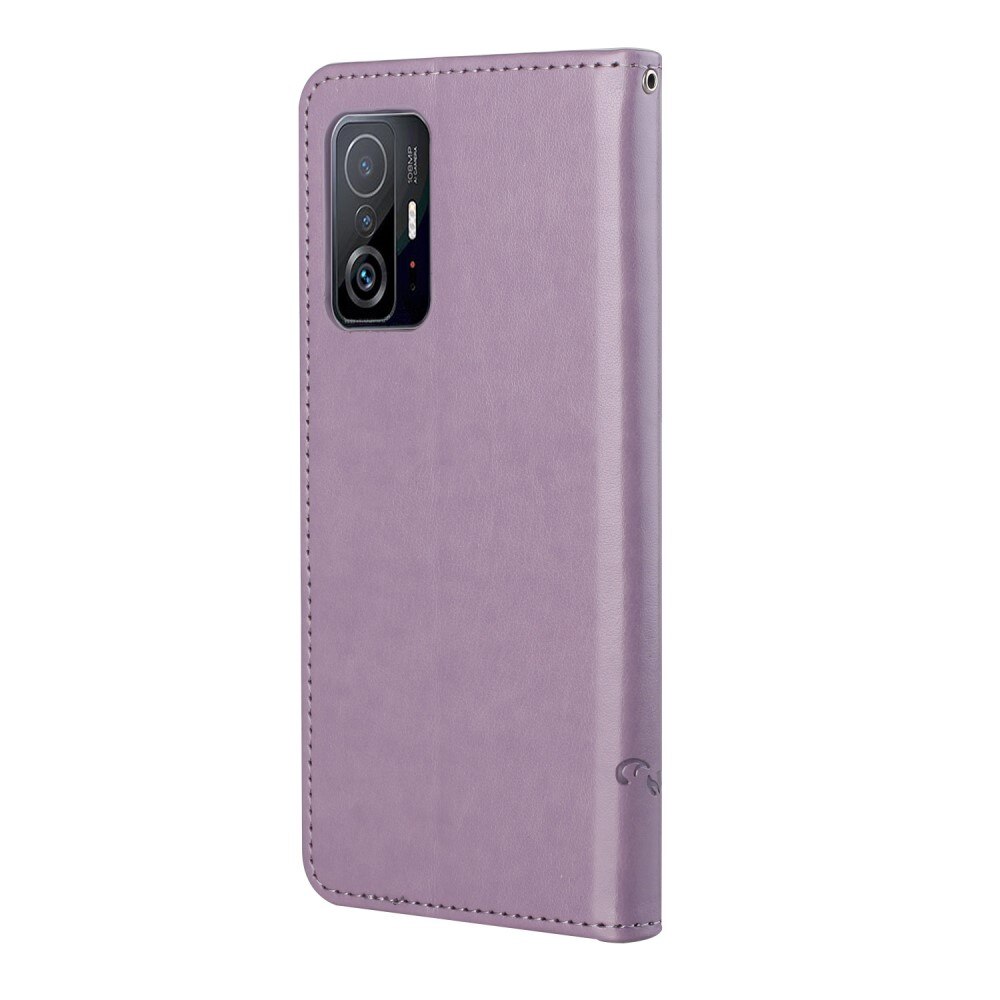 Xiaomi 11T/11T Pro Handyhülle mit Schmetterlingsmuster, Lila