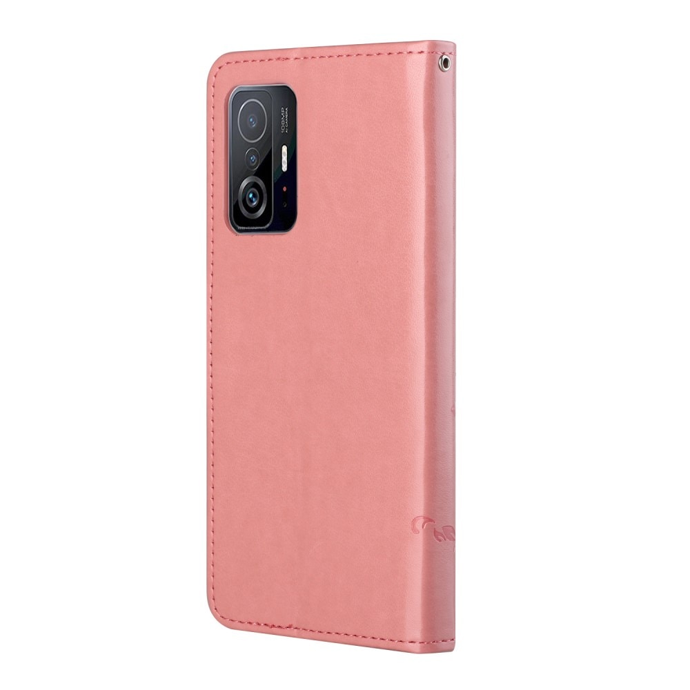 Xiaomi 11T/11T Pro Handyhülle mit Schmetterlingsmuster, rosa