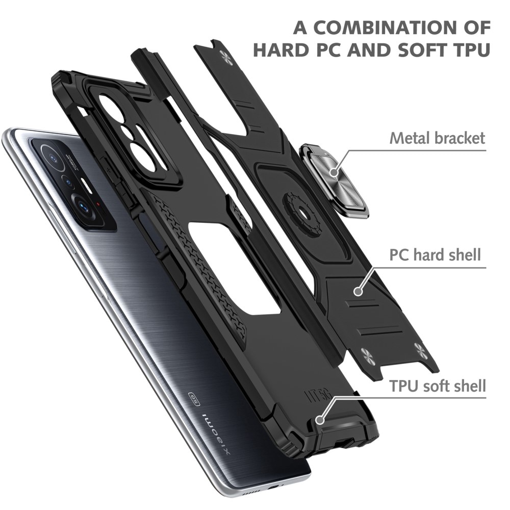 Xiaomi 11T/11T Pro Hybrid-Hülle Tech Ring Schwarz