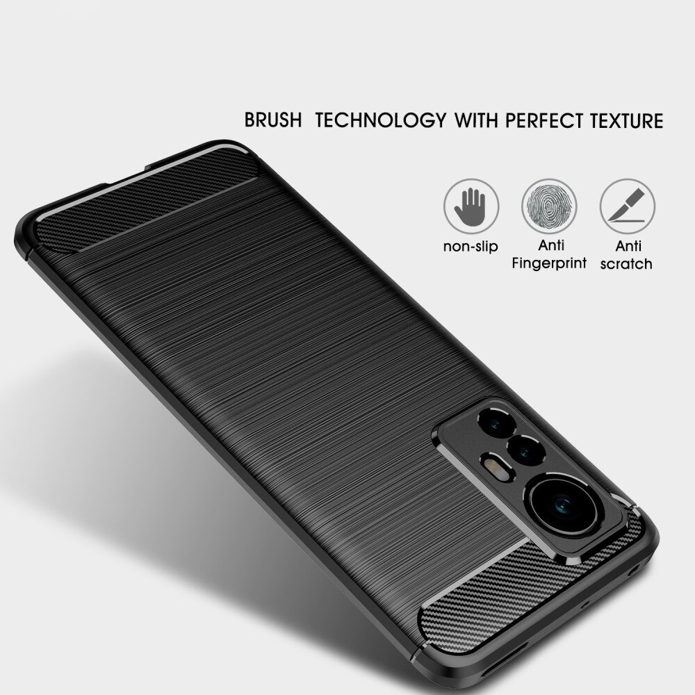 Xiaomi 12 Hülle TPU Brushed Schwarz