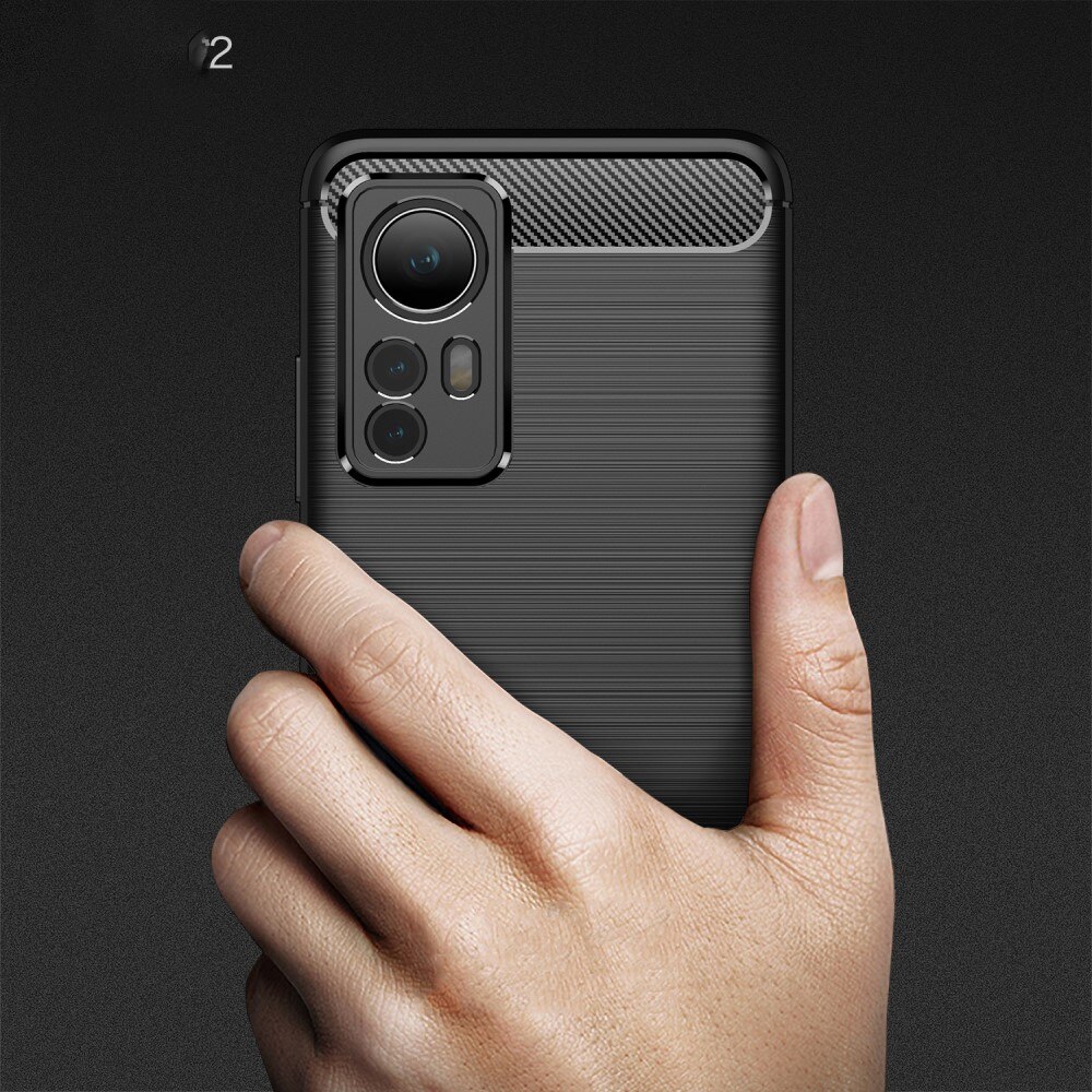 Xiaomi 12 Hülle TPU Brushed Schwarz
