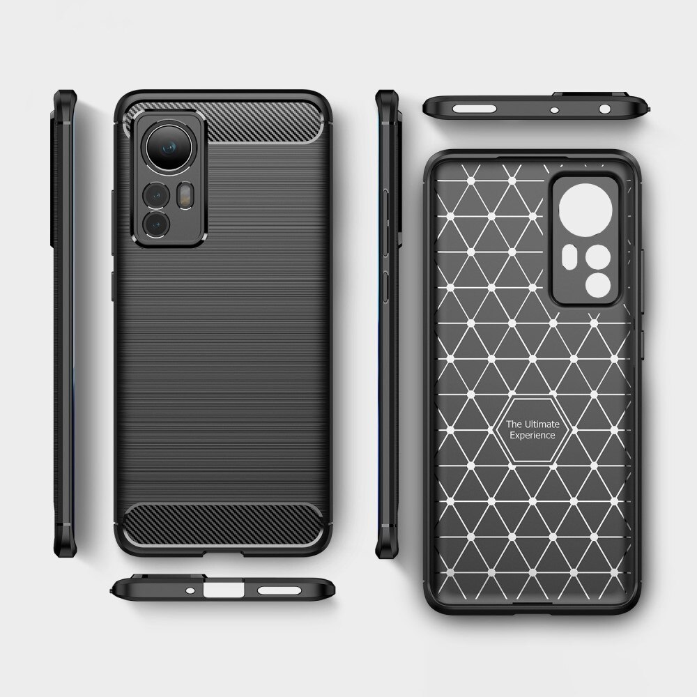 Xiaomi 12 Hülle TPU Brushed Schwarz