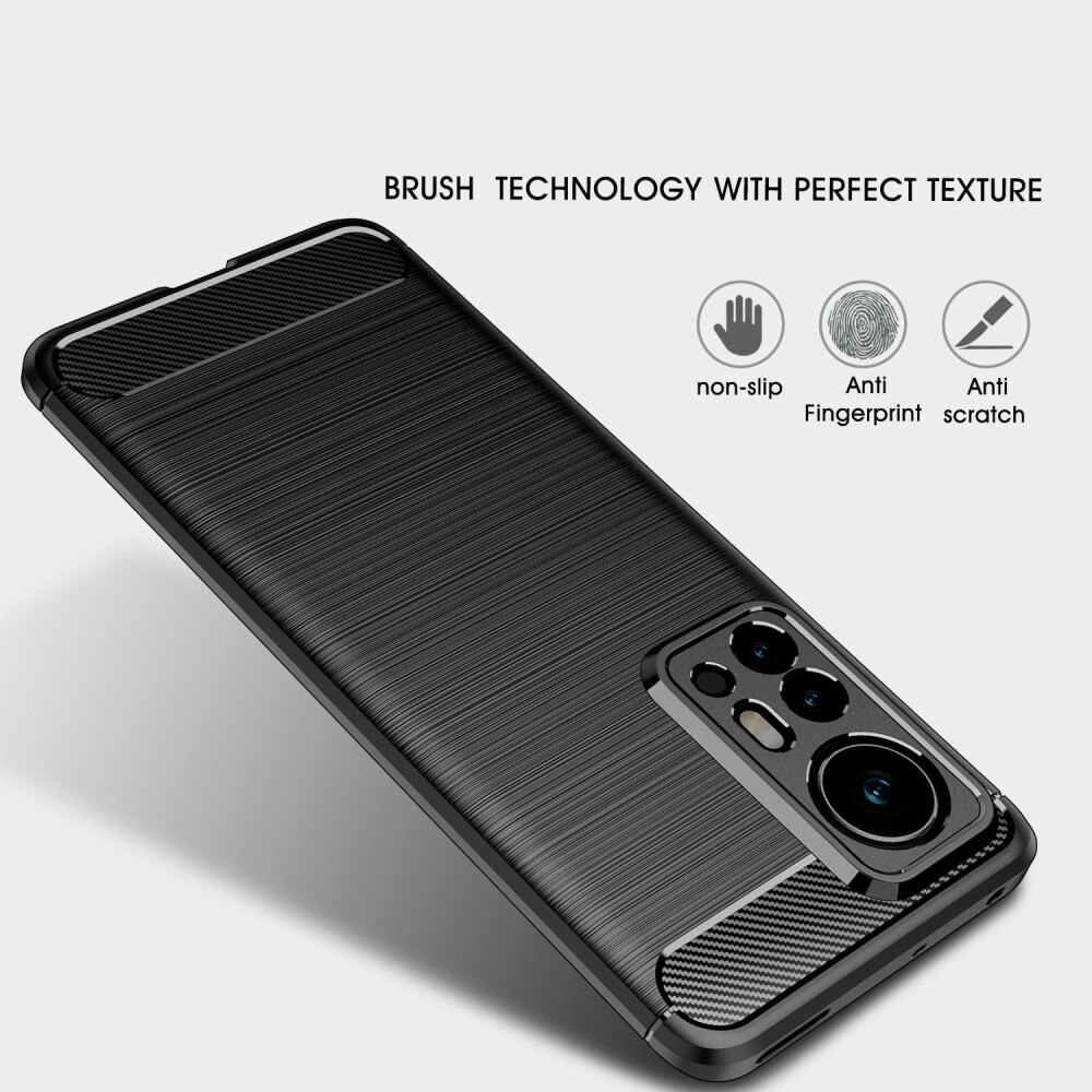 Xiaomi 12 Pro Hülle TPU Brushed Schwarz