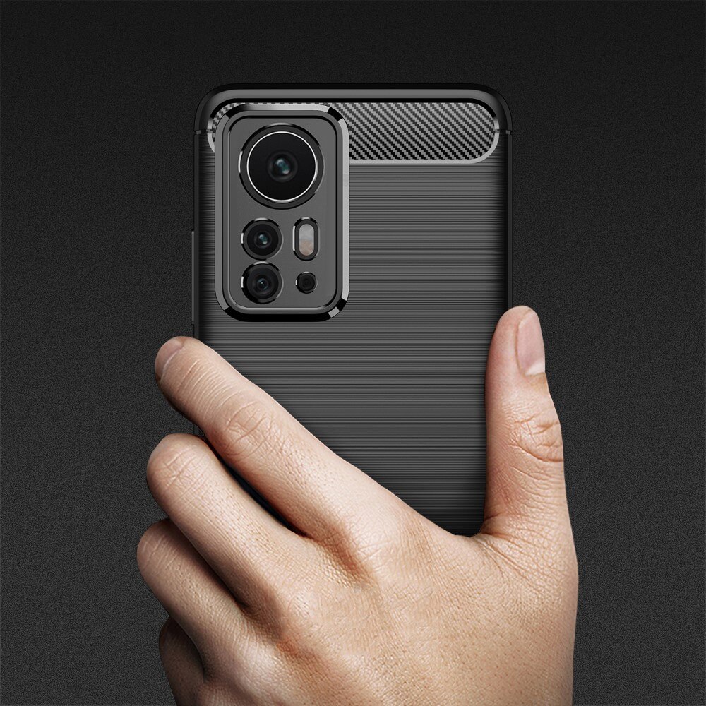 Xiaomi 12 Pro Hülle TPU Brushed Schwarz