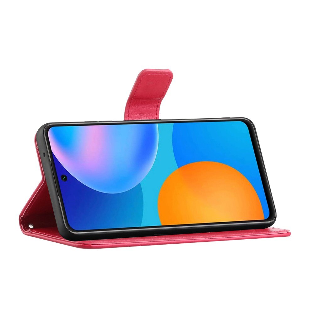 Xiaomi Redmi Note 11 Handyhülle mit Schmetterlingsmuster, Rot