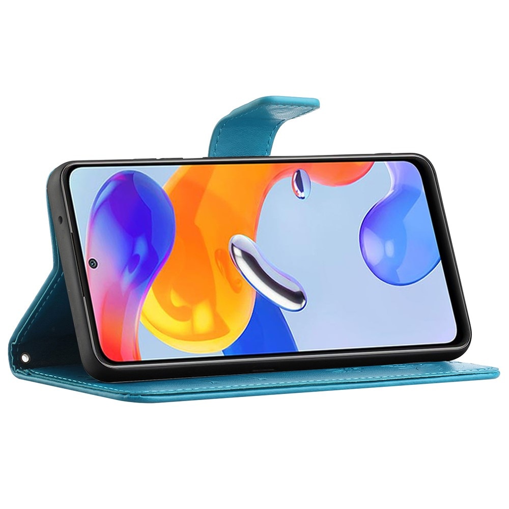 Xiaomi Redmi Note 11 Pro Handyhülle mit Schmetterlingsmuster, Blau