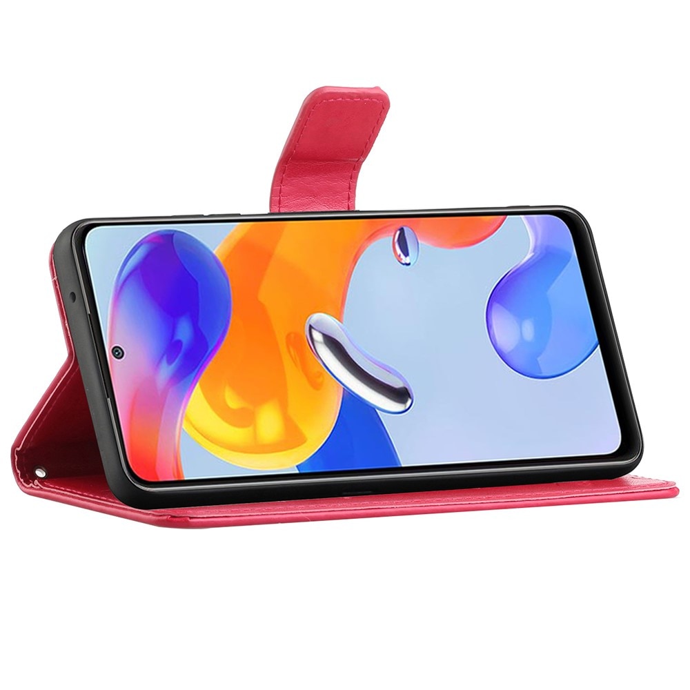 Xiaomi Redmi Note 11 Pro Handyhülle mit Schmetterlingsmuster, Rot
