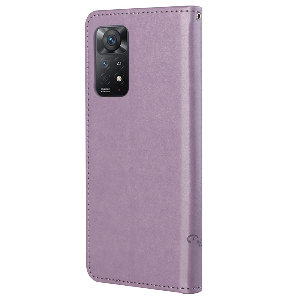Xiaomi Redmi Note 11 Pro Handyhülle mit Schmetterlingsmuster, Lila