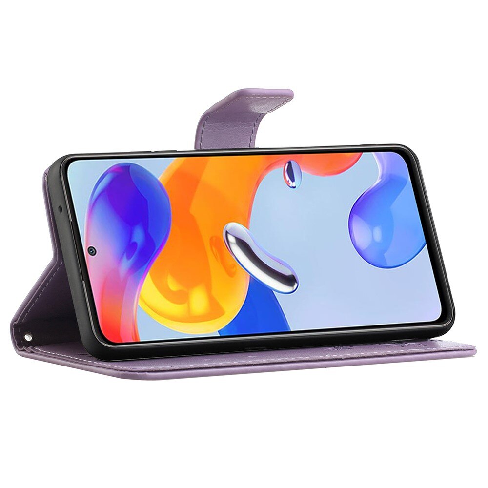 Xiaomi Redmi Note 11 Pro Handyhülle mit Schmetterlingsmuster, Lila