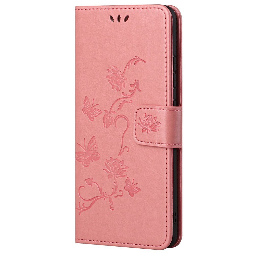 Xiaomi Redmi Note 11 Pro Handyhülle mit Schmetterlingsmuster, Rosa
