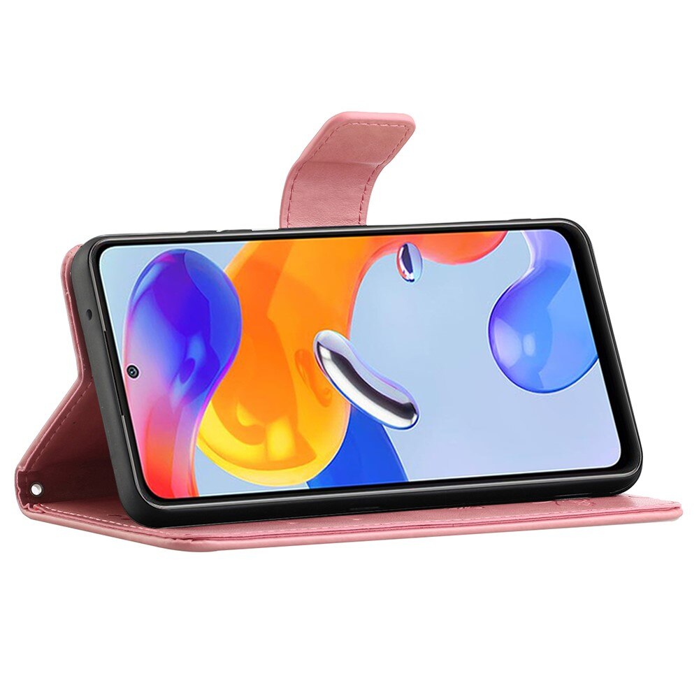 Xiaomi Redmi Note 11 Pro Handyhülle mit Schmetterlingsmuster, Rosa