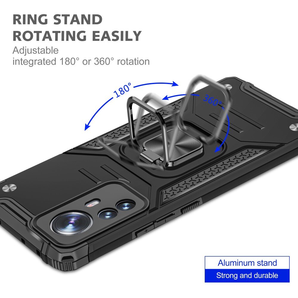 Xiaomi 12 Pro Hybrid-Hülle Tech Ring Schwarz