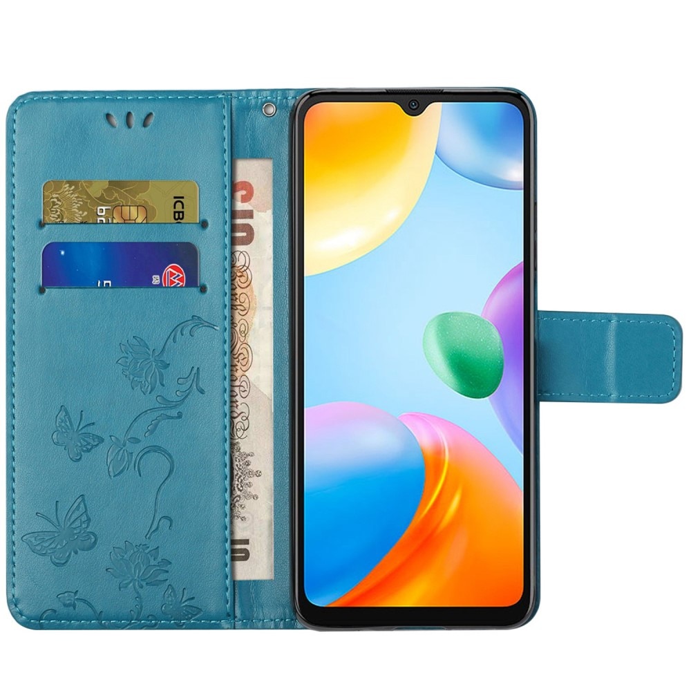 Xiaomi Redmi 10C Handyhülle mit Schmetterlingsmuster, Blau