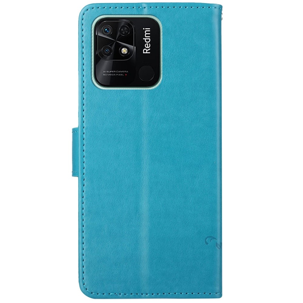 Xiaomi Redmi 10C Handyhülle mit Schmetterlingsmuster, Blau