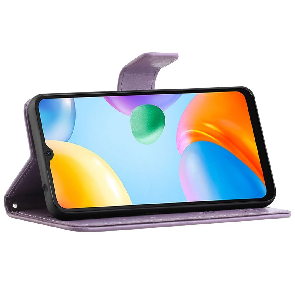 Xiaomi Redmi 10C Handyhülle mit Schmetterlingsmuster, Lila