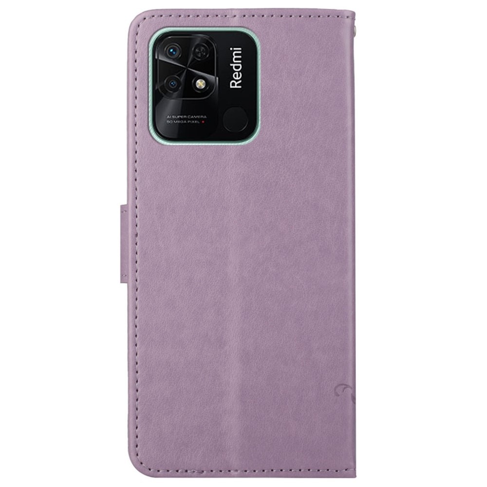 Xiaomi Redmi 10C Handyhülle mit Schmetterlingsmuster, Lila