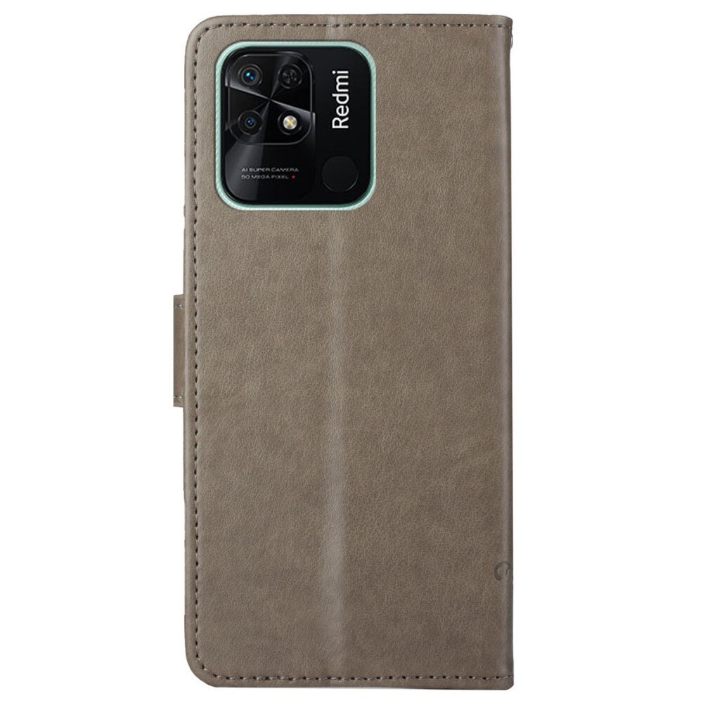 Xiaomi Redmi 10C Handyhülle mit Schmetterlingsmuster, Grau