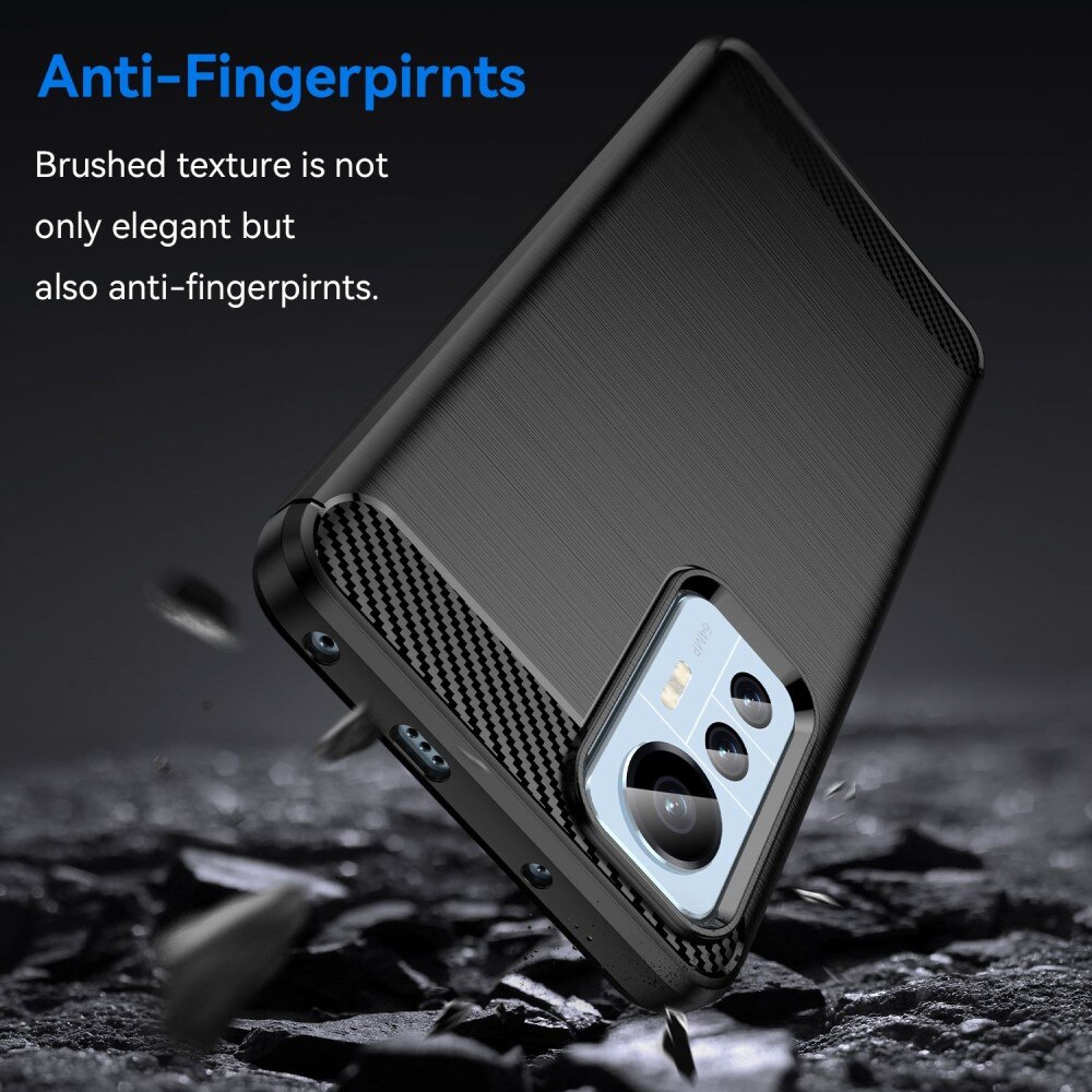 Xiaomi 12 Lite Hülle TPU Brushed Schwarz