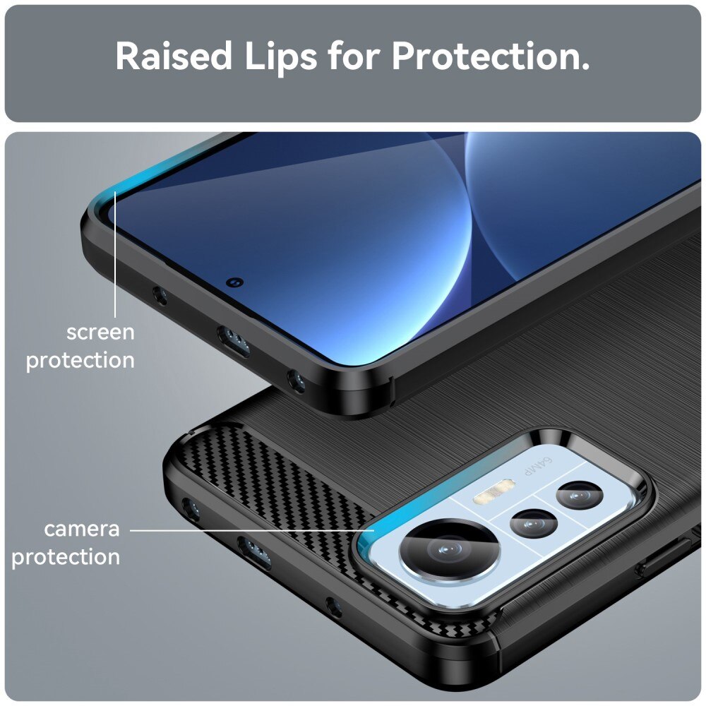 Xiaomi 12 Lite Hülle TPU Brushed Schwarz