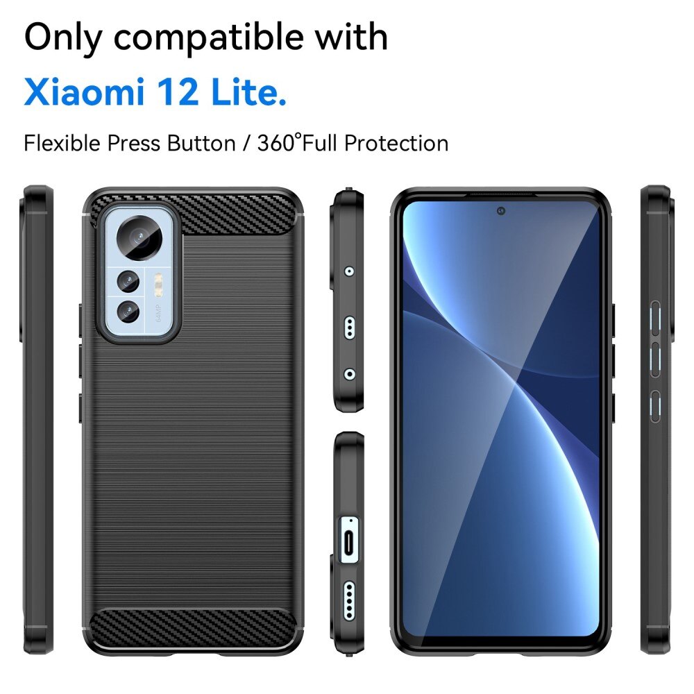 Xiaomi 12 Lite Hülle TPU Brushed Schwarz