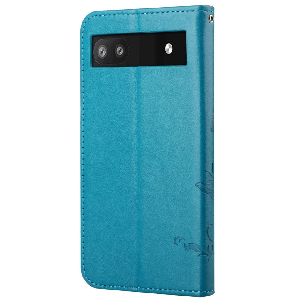 Google Pixel 6a Handyhülle mit Schmetterlingsmuster, Blau
