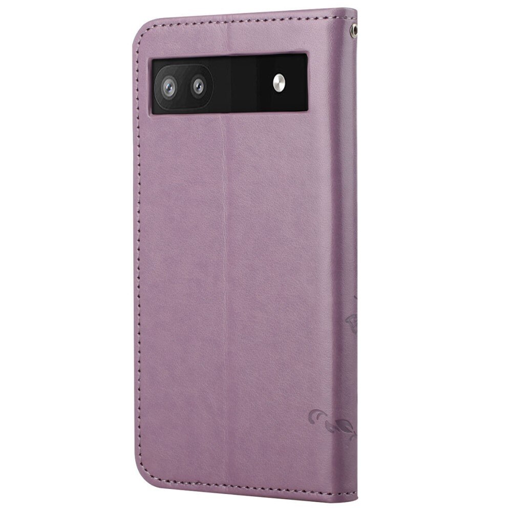 Google Pixel 6a Handyhülle mit Schmetterlingsmuster, Lila