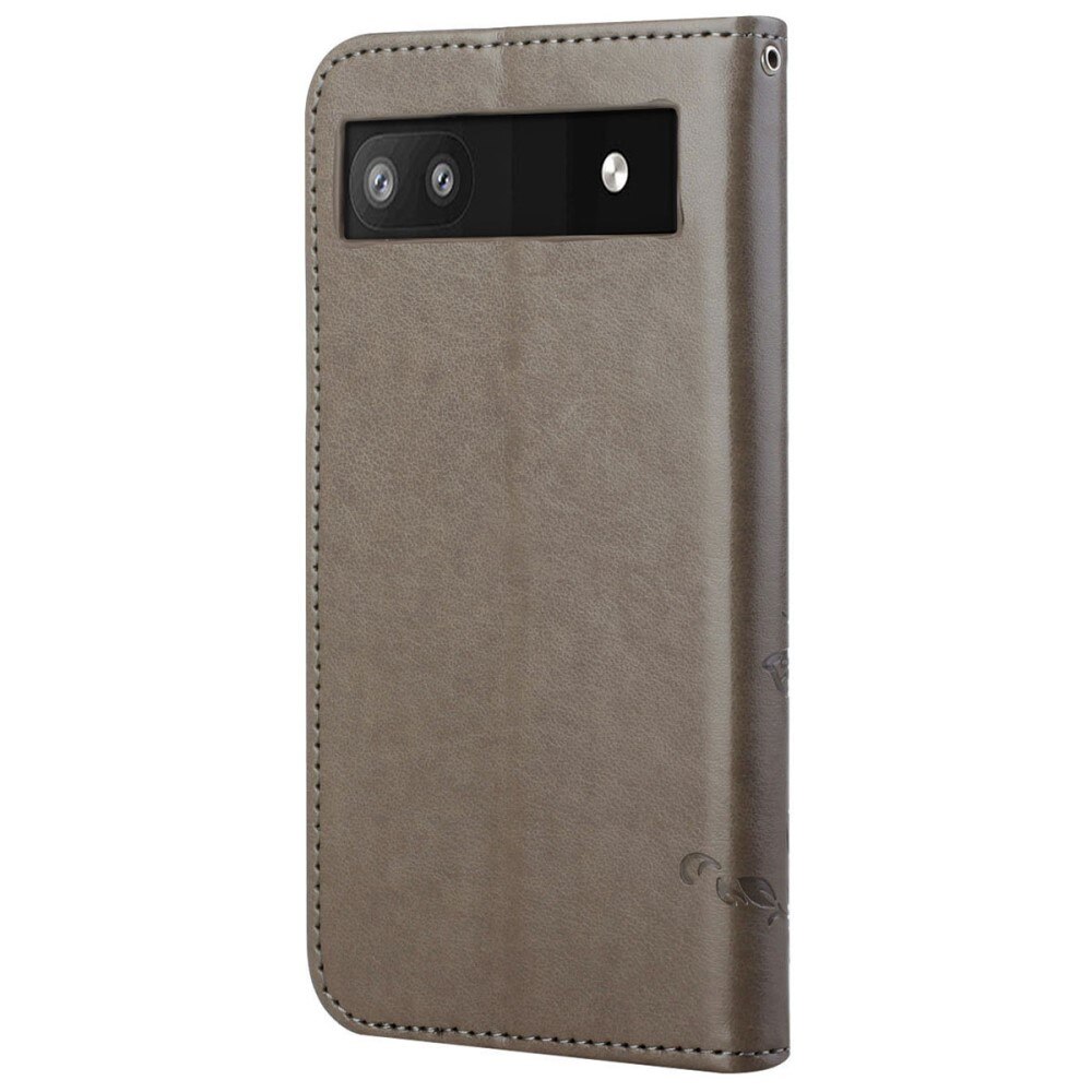 Google Pixel 6a Handyhülle mit Schmetterlingsmuster, Grau